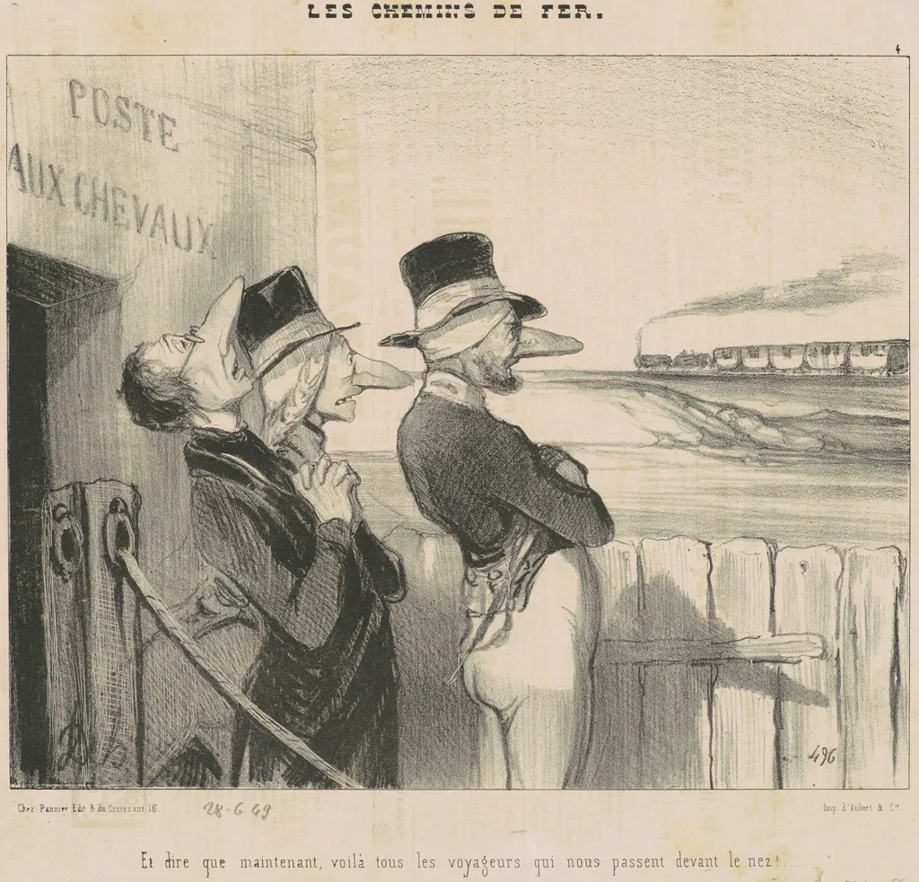 Et ... Voila ...Les voyageurs qui nous passent devant le nez!, by Honoré Daumier, ink, 1843