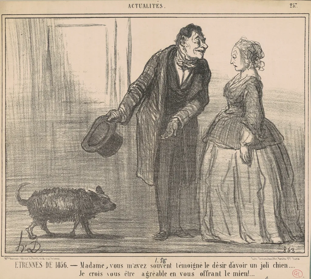 Etrennes de 1856 ..., by Honoré Daumier, ink, 1856