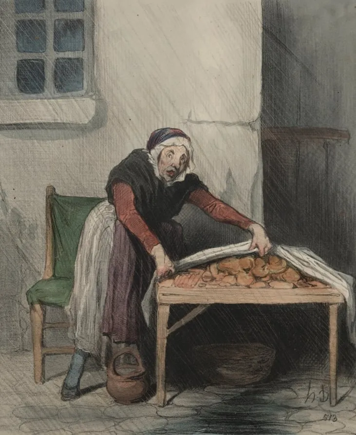 Every scalded fears cold water., by Honoré Daumier, 1843