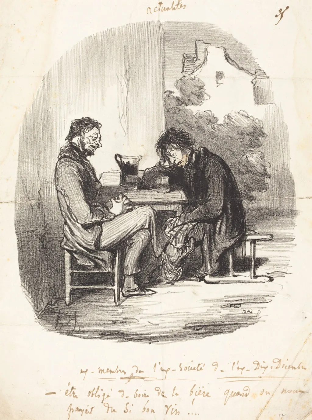 Ex-membres de l'ex-société de l'ex-Dix-décembre, by Honoré Daumier, ink, 1850