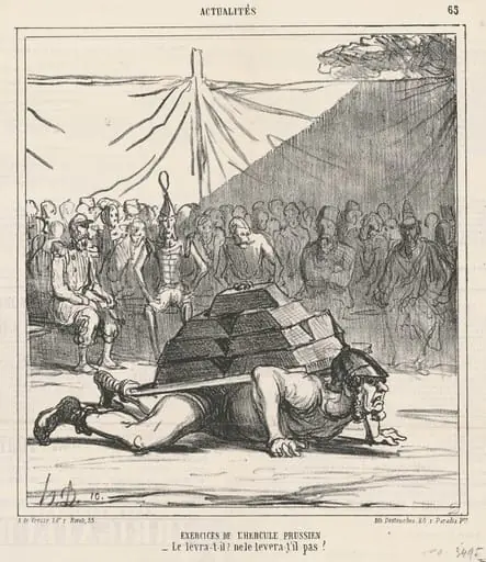 Exercises de l'hercule prussien, by Honoré Daumier