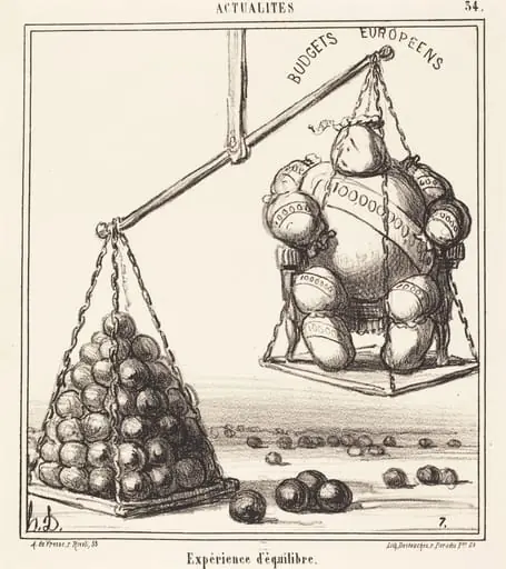 Expérience d'équilibre, by Honoré Daumier