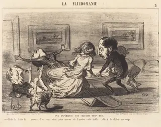 Expérience qui réussit trop bien, by Honoré Daumier, 1853