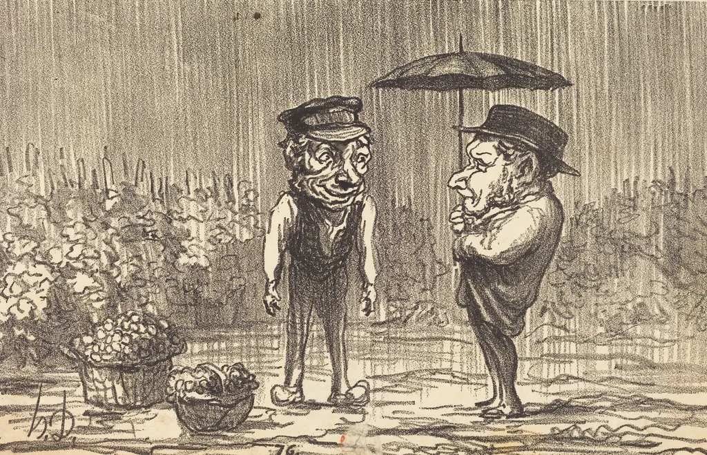 Faut pas s'plaindre de c'temps-la..., by Honoré Daumier, ink, 1864