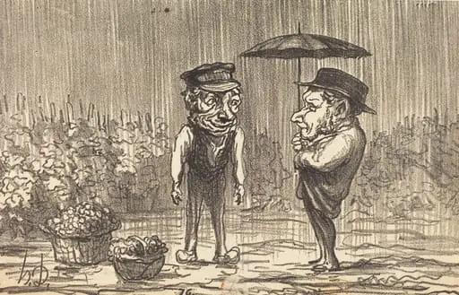 Faut pas s'plaindre de c'temps-la..., by Honoré Daumier