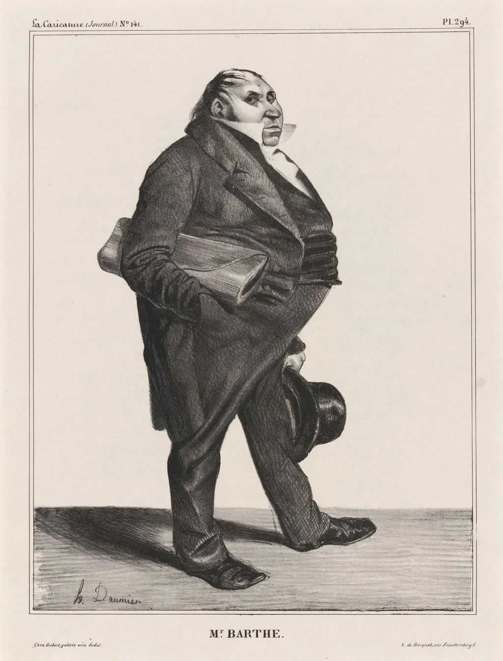 Félix Barthe, by Honoré Daumier, ink, 1833
