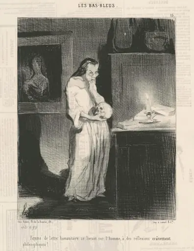Femme de lettre humanitaire se livrant sur l'homme ..., by Honoré Daumier