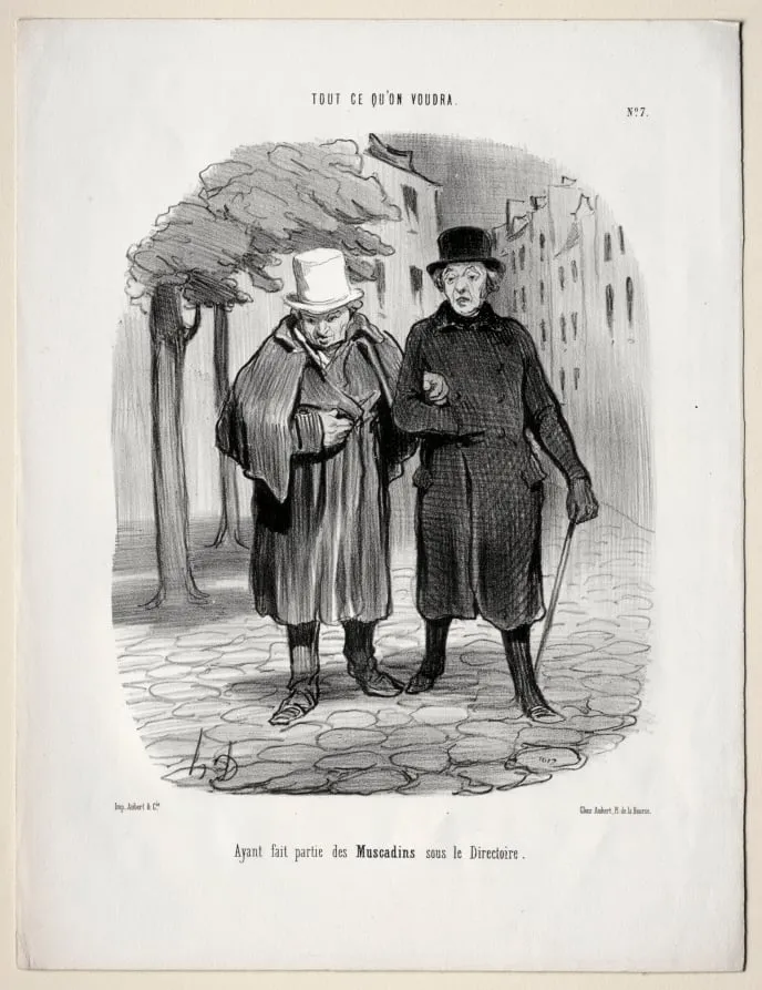 Former dandies under the Directory, by Honoré Daumier, 1847
