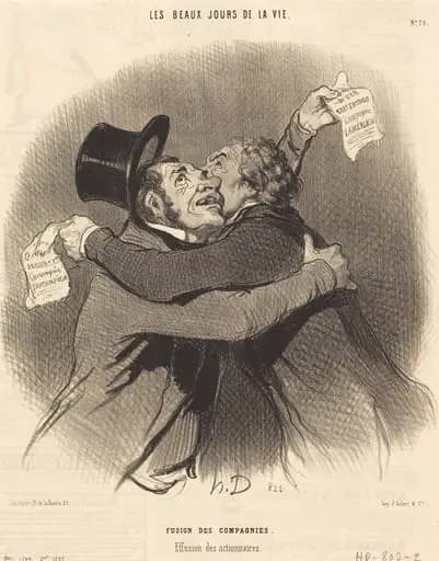 Fusion des compagnies, by Honoré Daumier