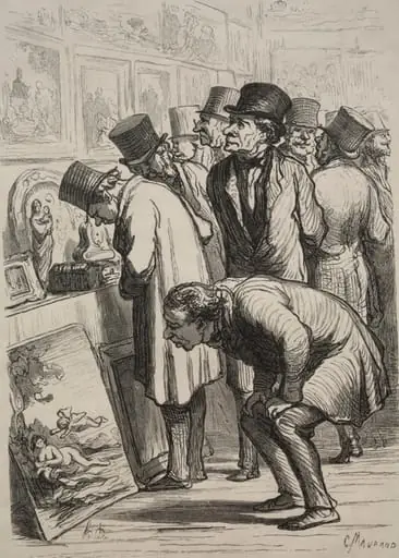 Gallery at Hotel Drouot: The Day of the Sale, by Honoré Daumier