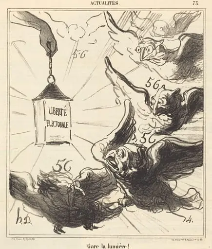 Gare la lumière!, by Honoré Daumier