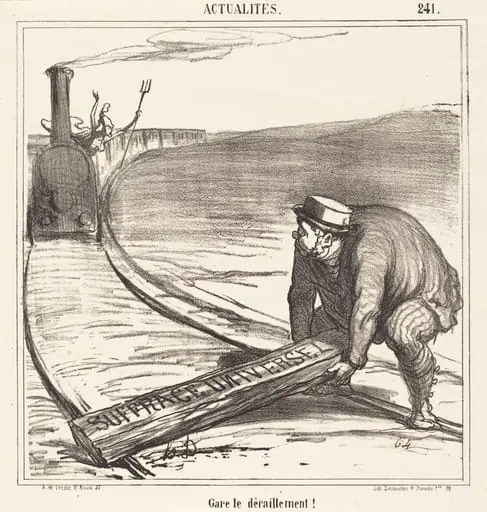 Gare le déraillement!, by Honoré Daumier