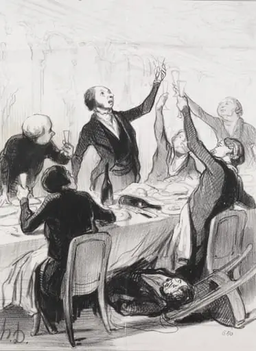 Gentlemen.... here goes a 43rd toast.... to the Temperance Society, by Honoré Daumier