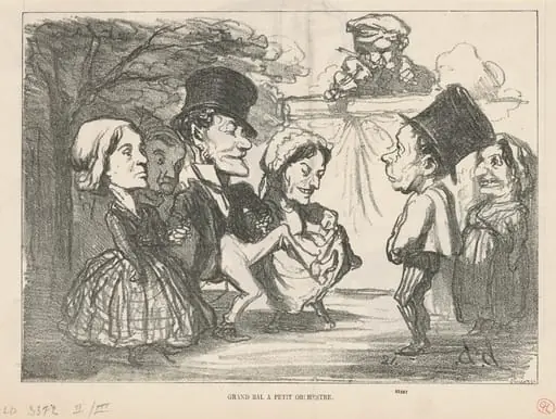 Grand bal a petit orchestre... (recto); Une société en nom collectif (verso), by Honoré Daumier