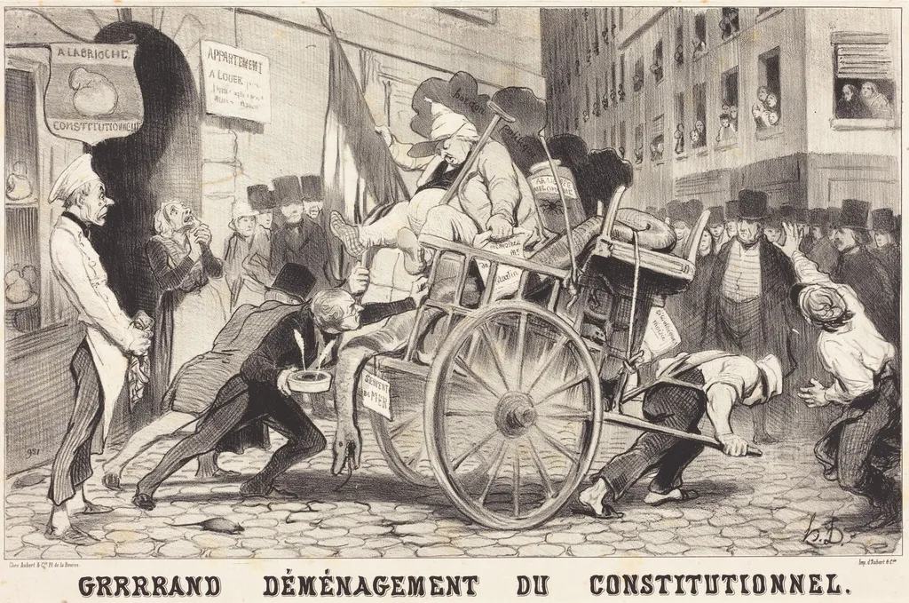 Grrrrand Déménagement du Constitutionnel, by Honoré Daumier, ink, 1846