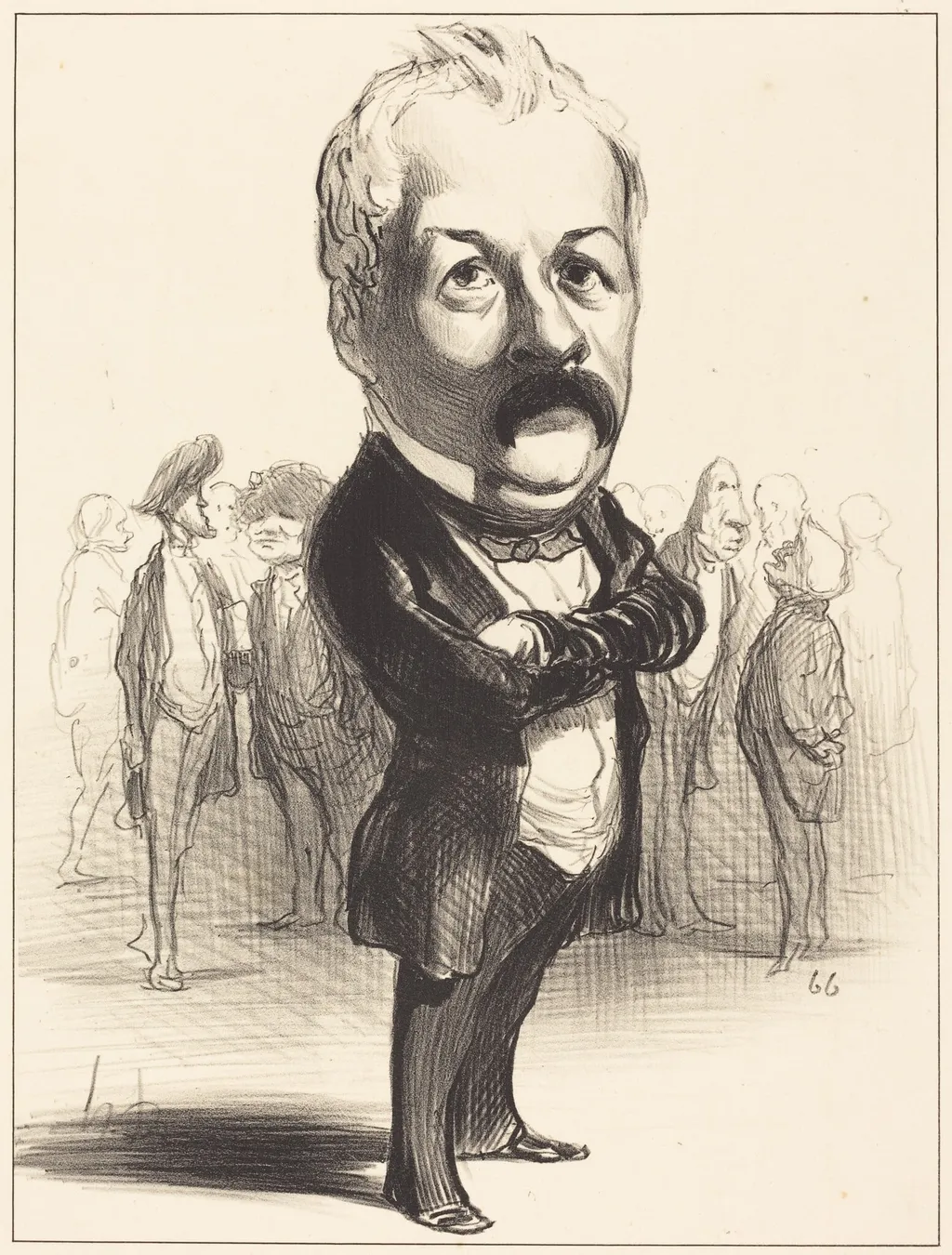Gustave Sautayra, by Honoré Daumier, ink, 1849