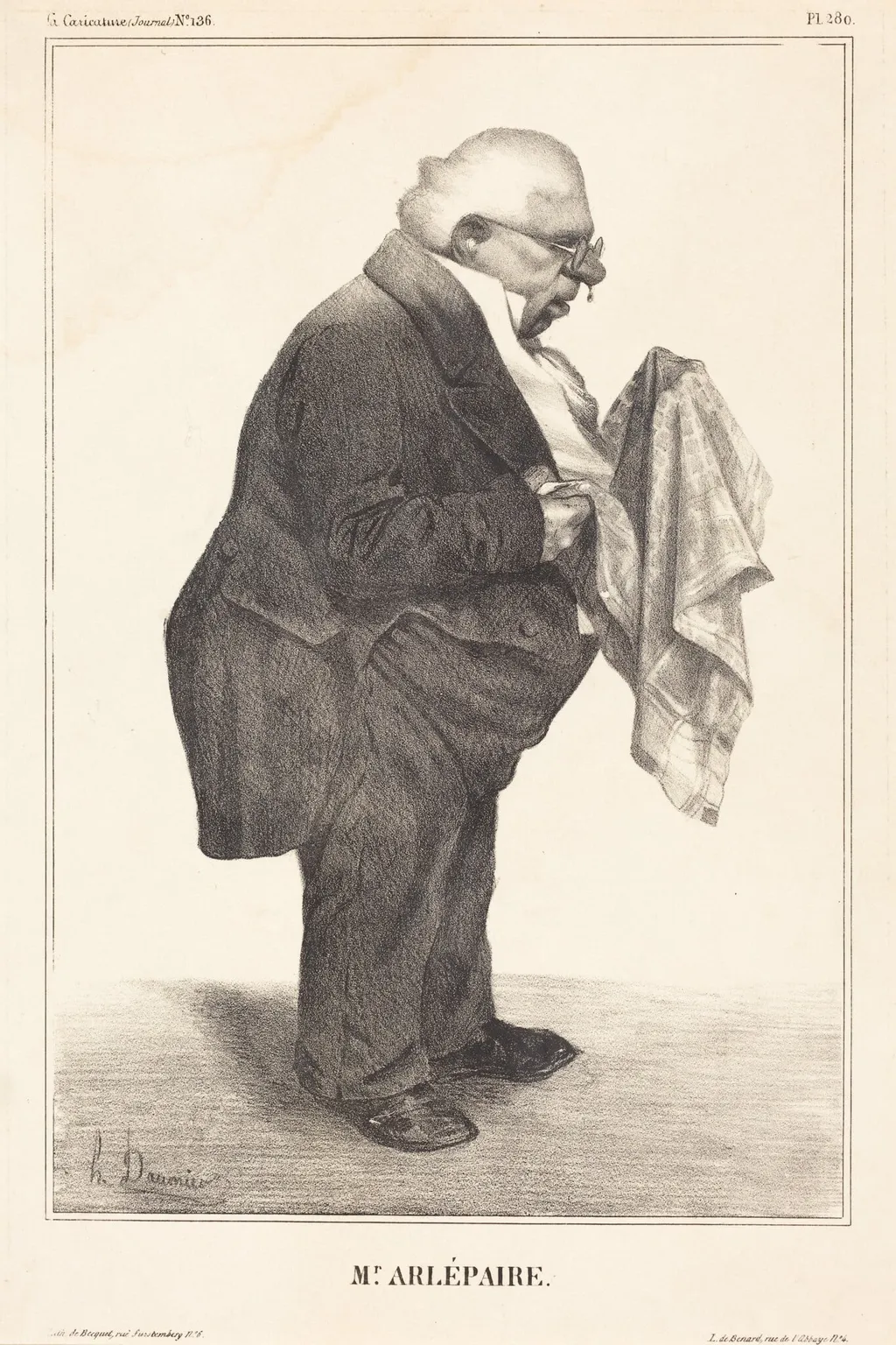 Harlé père, by Honoré Daumier, ink, 1833