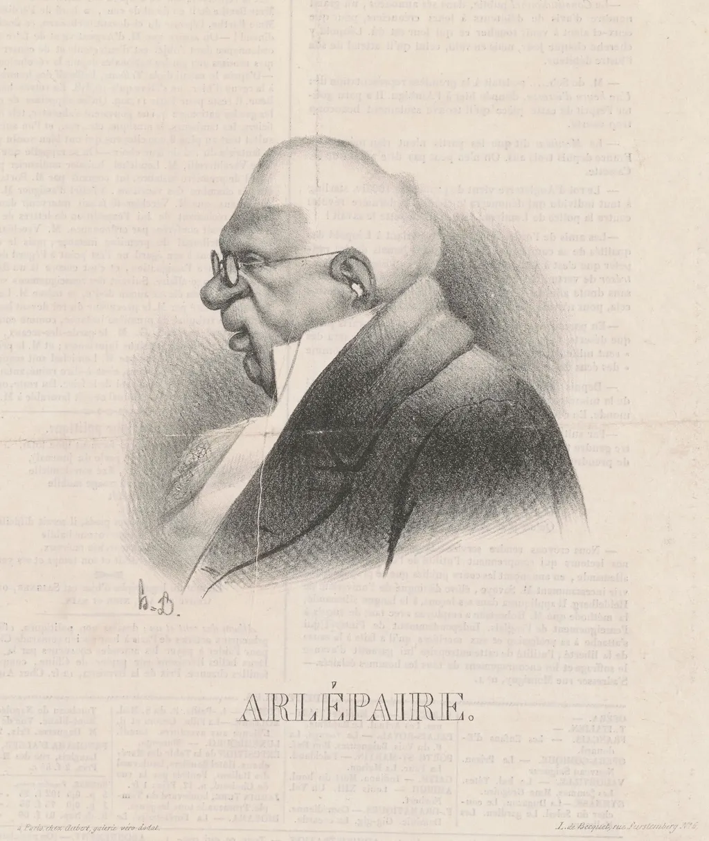 Harlé Père, en buste, by Honoré Daumier, ink, 1833