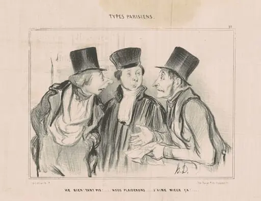 He bien! t'ant pis!...nous plaiderons. j'aime mieux ça..., by Honoré Daumier