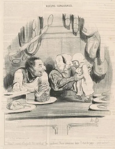 Hein! comme il regarde les cervelas..., by Honoré Daumier