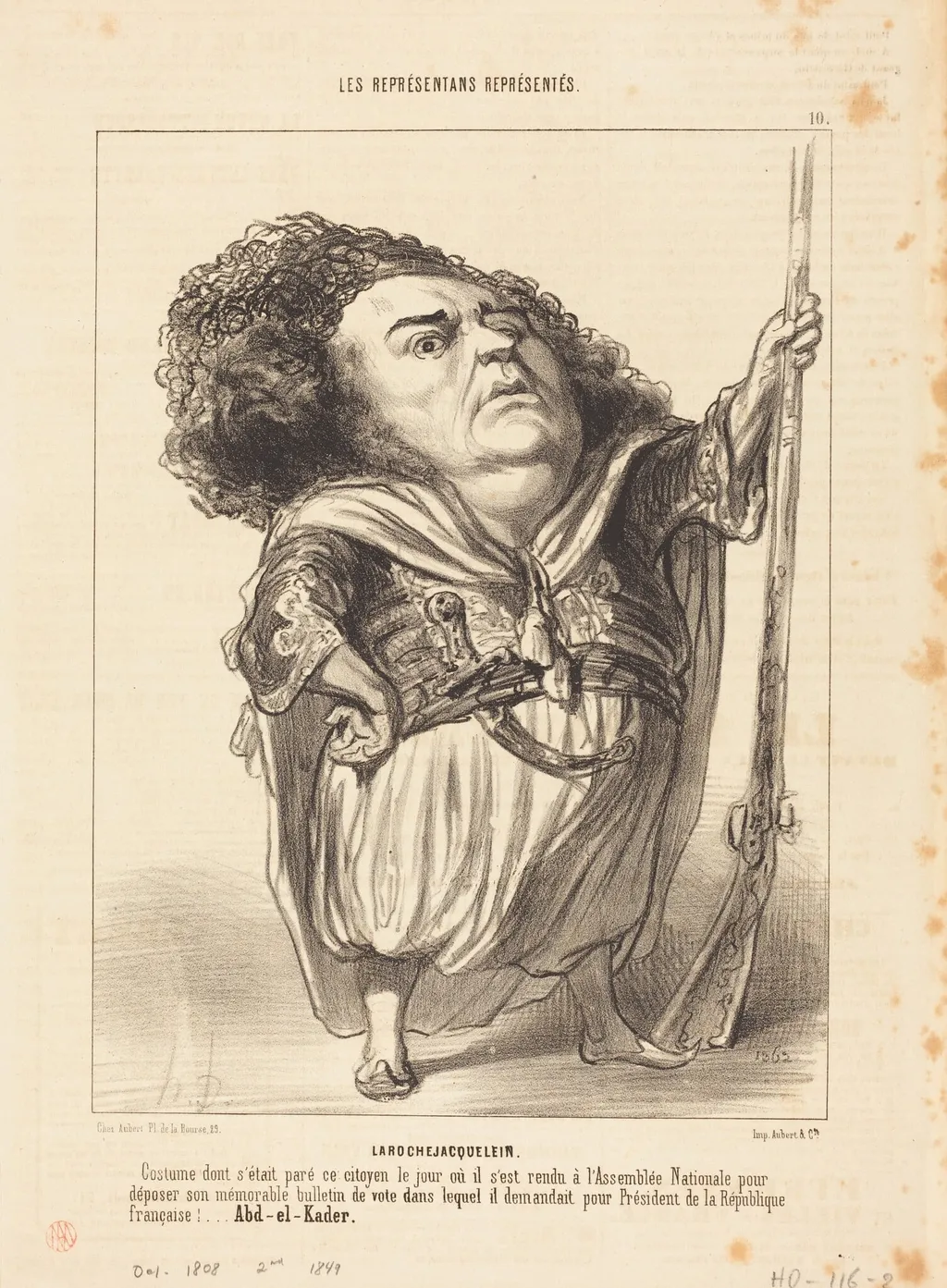 Henri de Larochejacquelein, by Honoré Daumier, ink, 1849