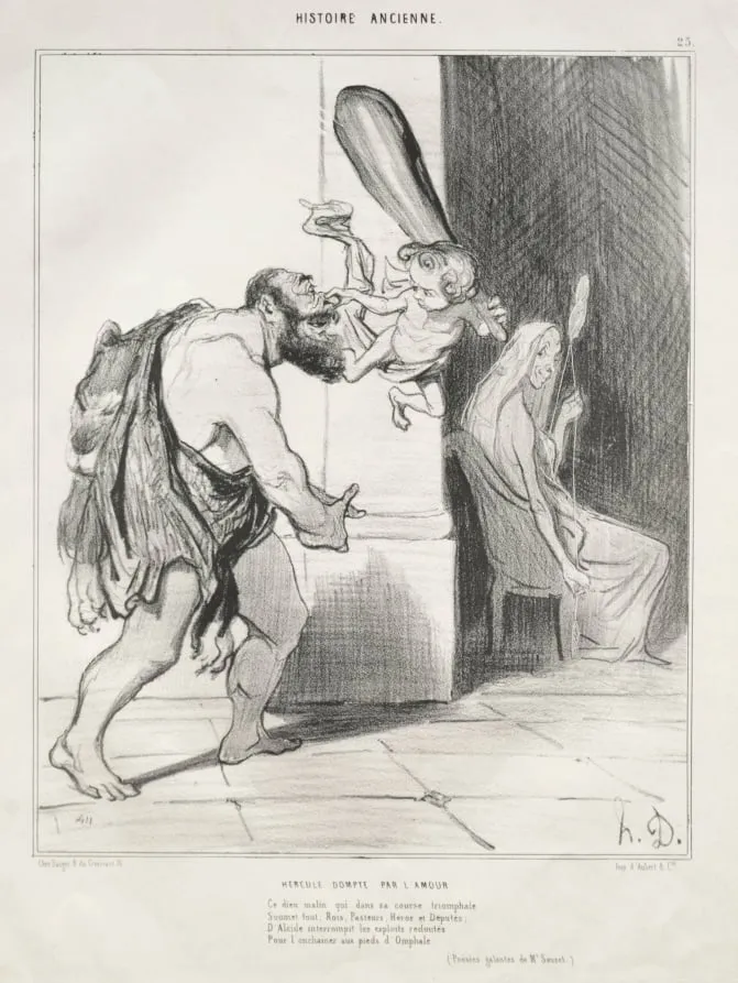 Hercules Tamed by Love, by Honoré Daumier, 1842