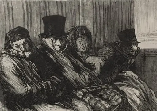 Holiday Train: Ten Degrees of Boredom and Bad Mood, by Honoré Daumier