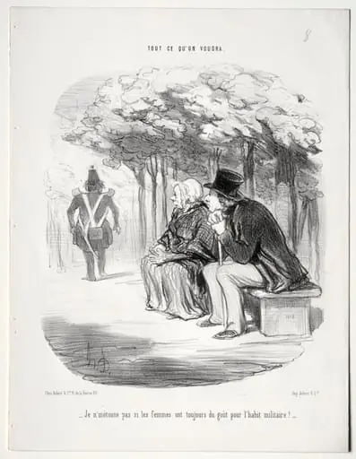 I am not surprised  women are still fond of men in uniform., by Honoré Daumier