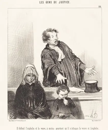 Il défend l'orphelin et la veuve, a moins..., by Honoré Daumier