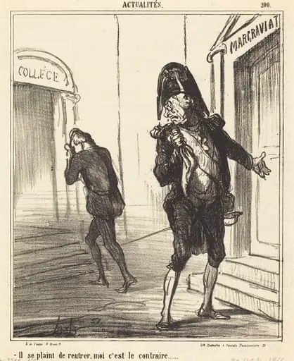 Il se plaint de rentrer..., by Honoré Daumier