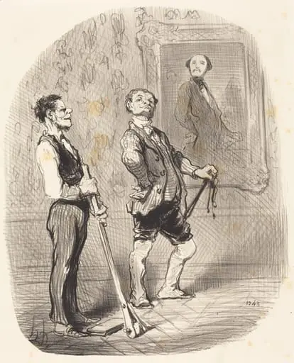 Il y a trois mois, m'sieu l'vicomte posait... comme ça..., by Honoré Daumier