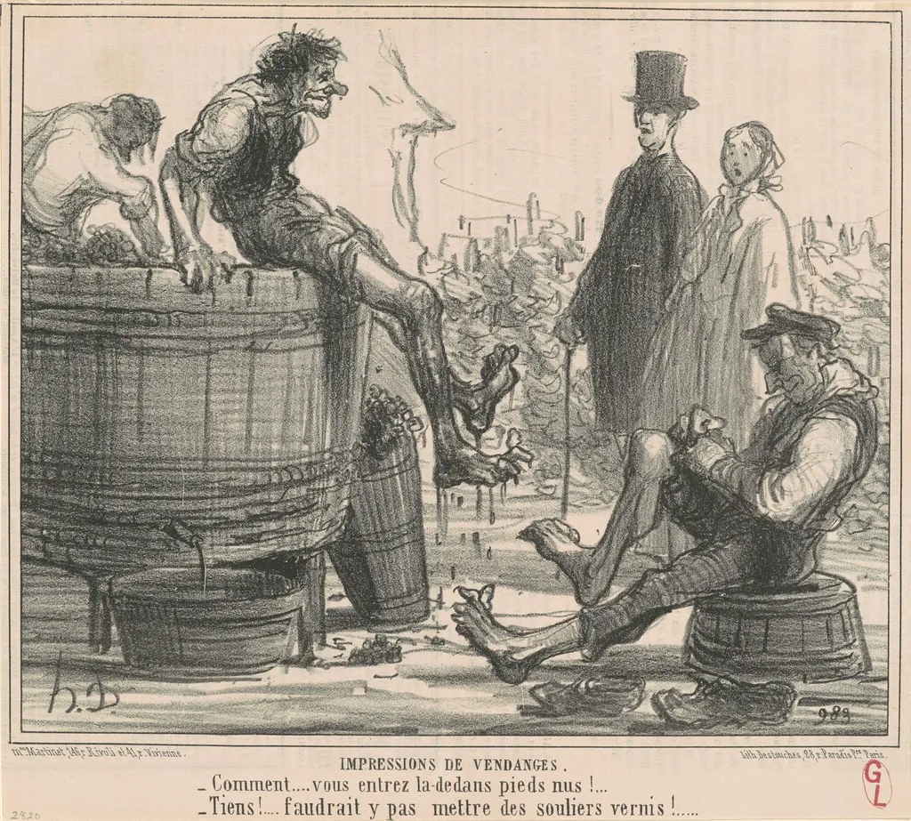 Impressions de vendages, by Honoré Daumier, ink, 1856