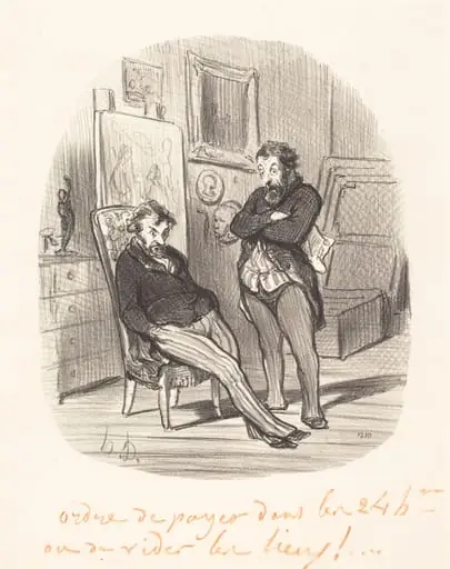 Inconvénient d'envoyer un mauvais tableau..., by Honoré Daumier