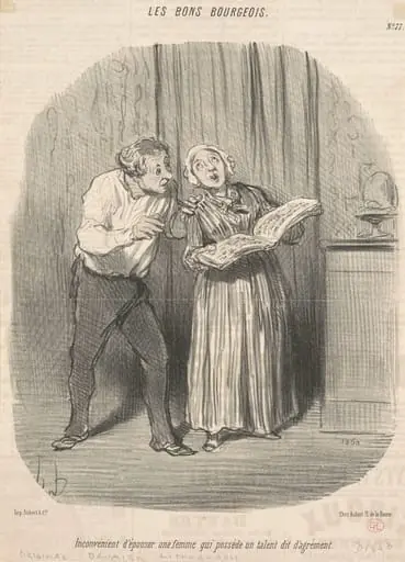 Inconvénient d'épouser une femme qui possède un talent d'agrément, by Honoré Daumier