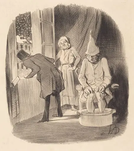 Inconvénient de mettre son logement..., by Honoré Daumier