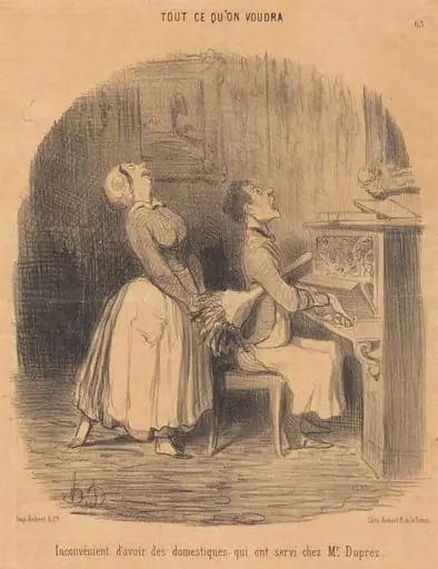 Inconvénient... des domestiques qui ont servi chez M. Duprez, by Honoré Daumier