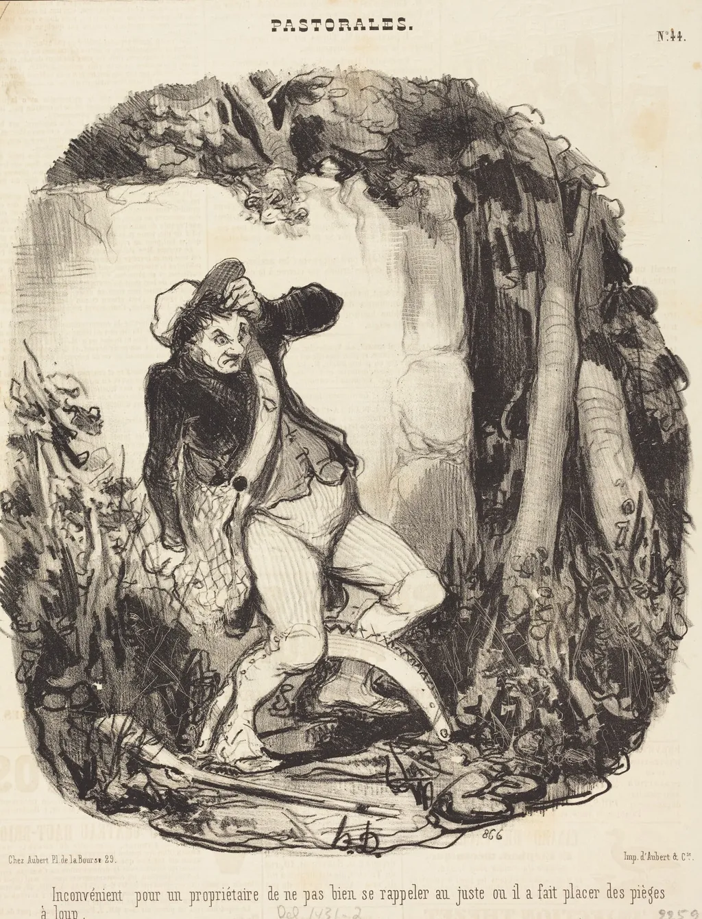 Inconvénient pour un propriétaire de ne pas..., by Honoré Daumier, ink, 1846