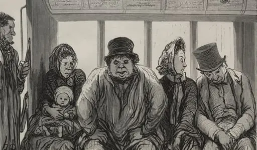 Interior of an Omnibus, by Honoré Daumier
