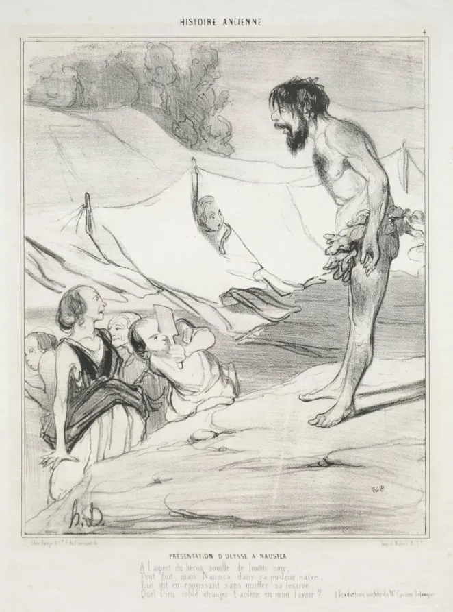Introduction of Ulysses to Nausica, by Honoré Daumier, 1842