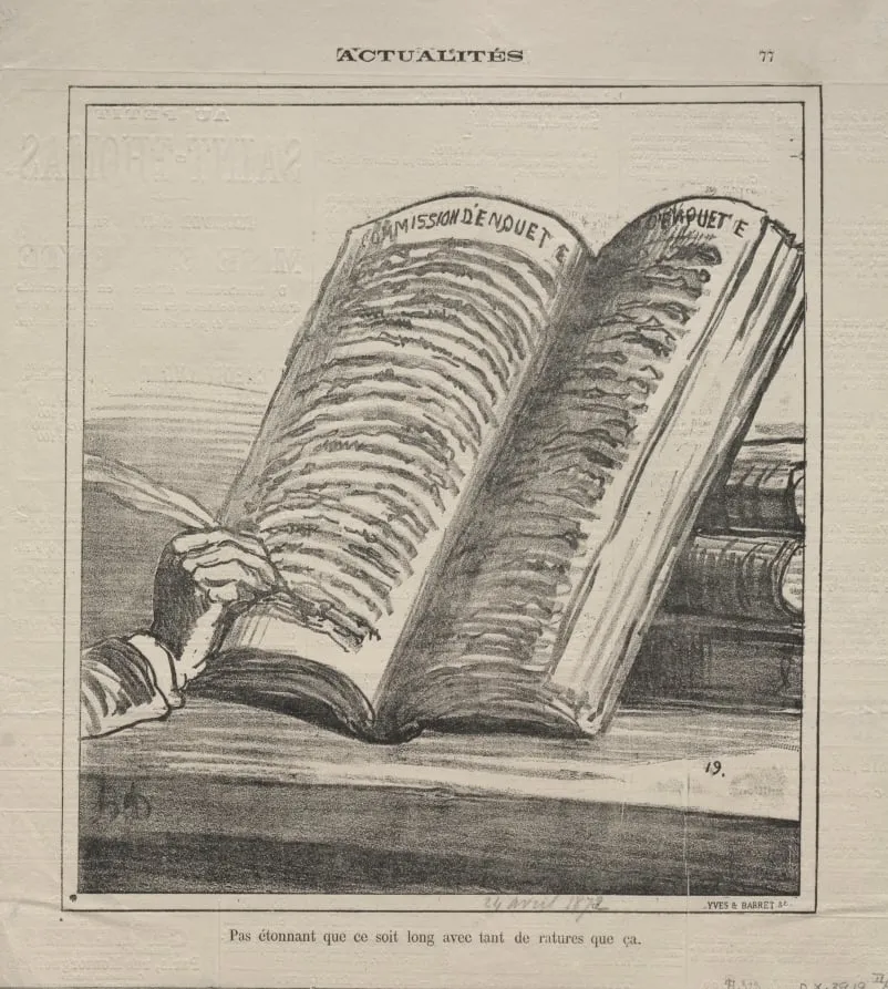 It is not surprising that it is long with so many corrections., by Honoré Daumier, 1872