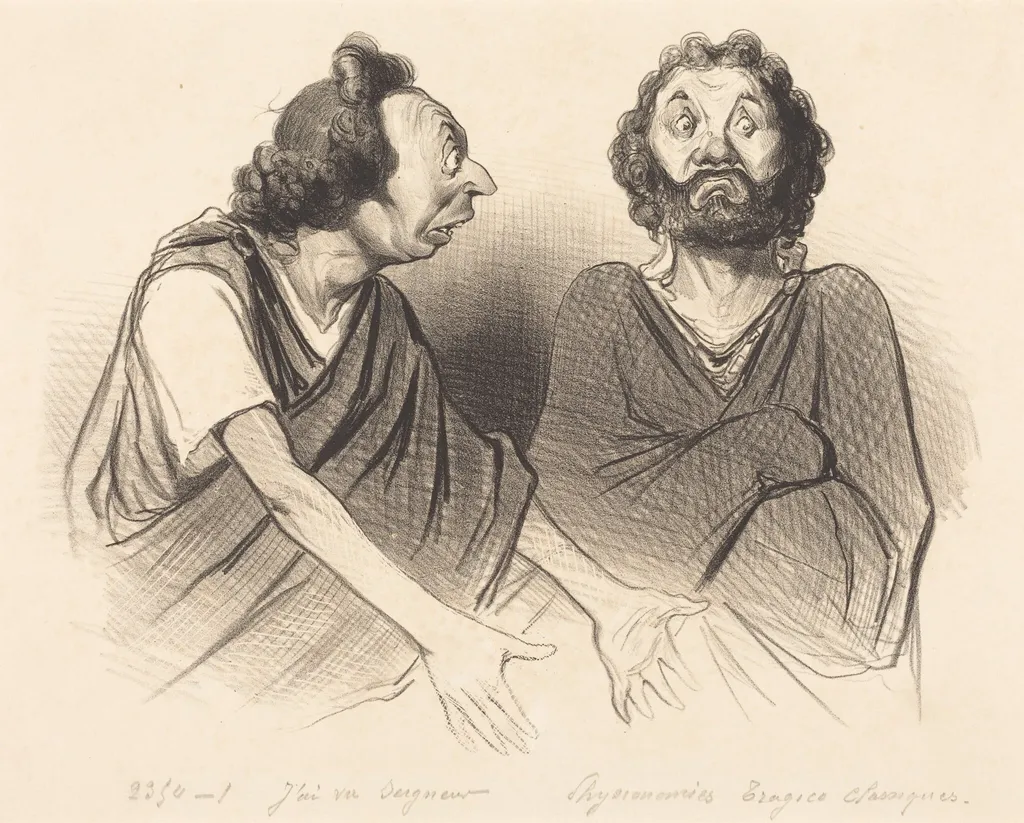 J'ai vu Seigneur... votre malheureux fils..., by Honoré Daumier, ink, 1841