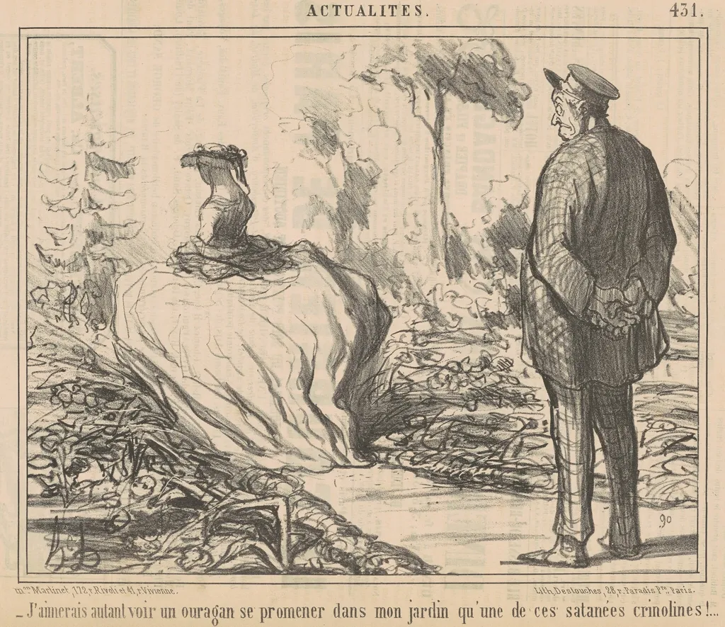 J'aimerais autant voir un ouragan ..., by Honoré Daumier, ink, 1857