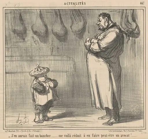 J'en aurais fait un boucher ..., by Honoré Daumier