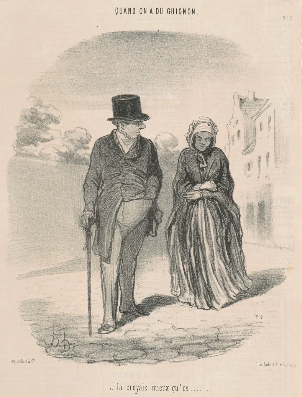 J'la croyais mieux qu'ça ..., by Honoré Daumier, ink, 1849