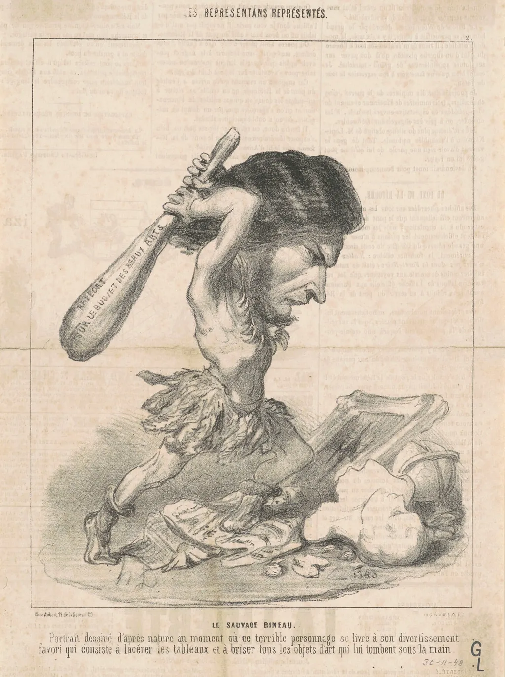 J. Martial Bineau (2nd Plate), by Honoré Daumier, ink, 1848