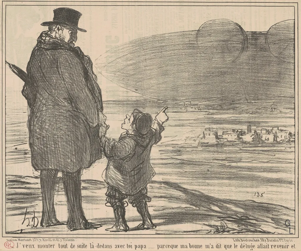 J'veux monter tout de suite la-dedans ..., by Honoré Daumier, ink, 1858