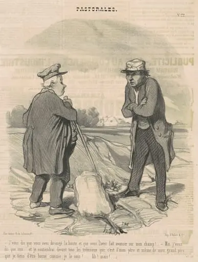 J'vous dis que vous avez dérangé la limite ..., by Honoré Daumier