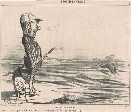 Je crois que c'est un lièvre..., by Honoré Daumier
