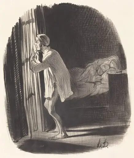 Je crois que j'ai entendu chanter un hibou..., by Honoré Daumier
