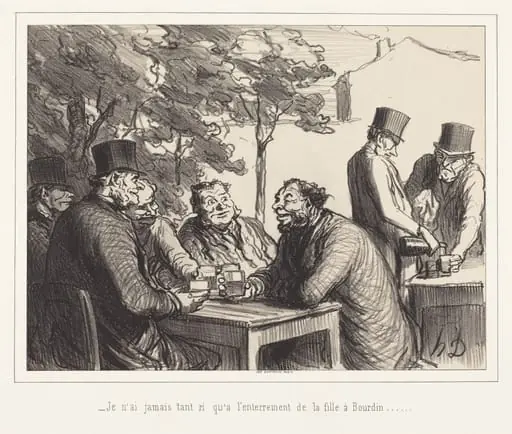Je n'ai jamais tant ri qu'a l'enterrement de la fille a Bourdin..., by Honoré Daumier